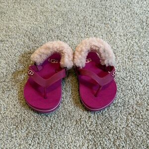 UGG Kids Fuchsia Sandals with Plush Lining
